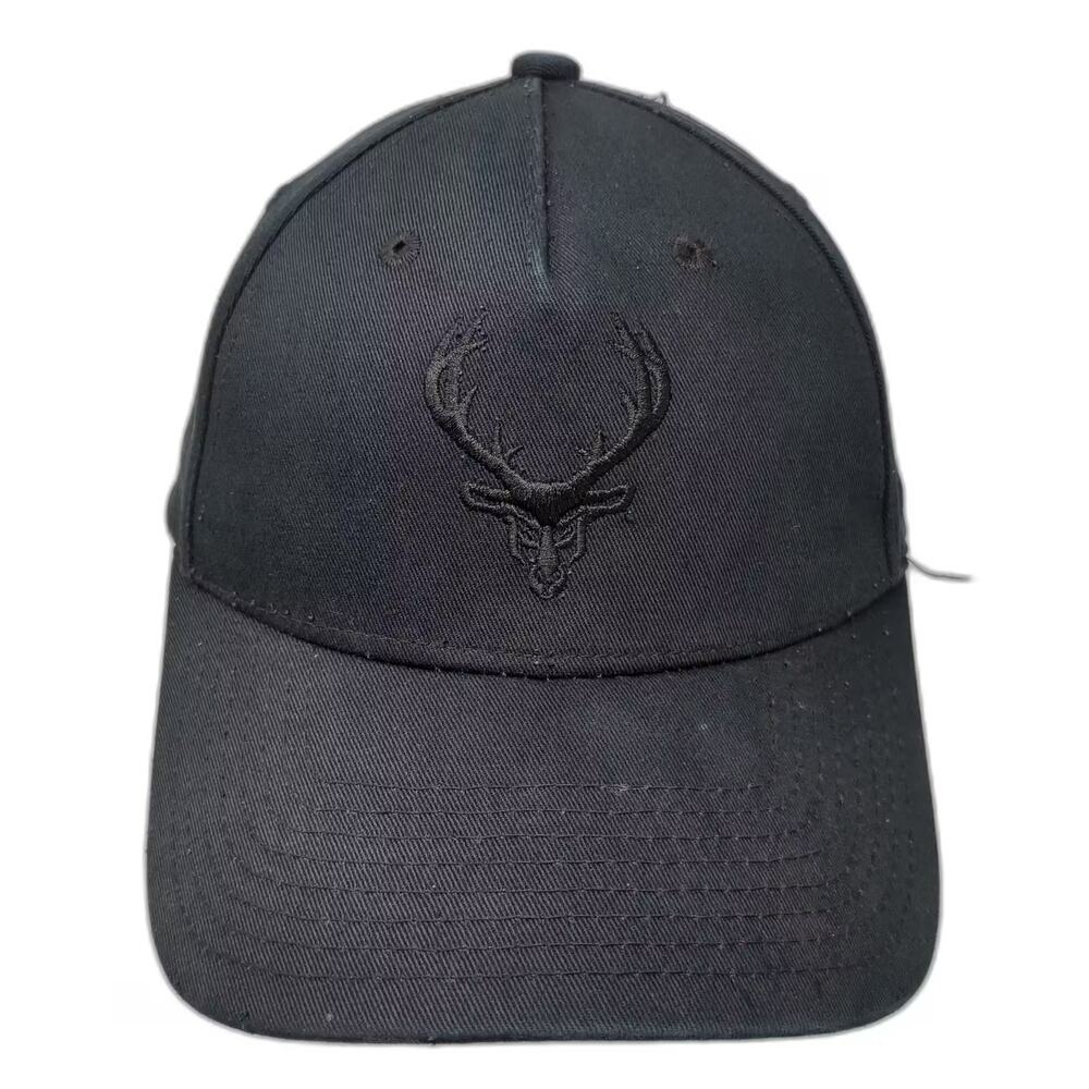 Bucked Up Snapback Hat Black One Size Embroidered Deer Logo Adjustable Cotton